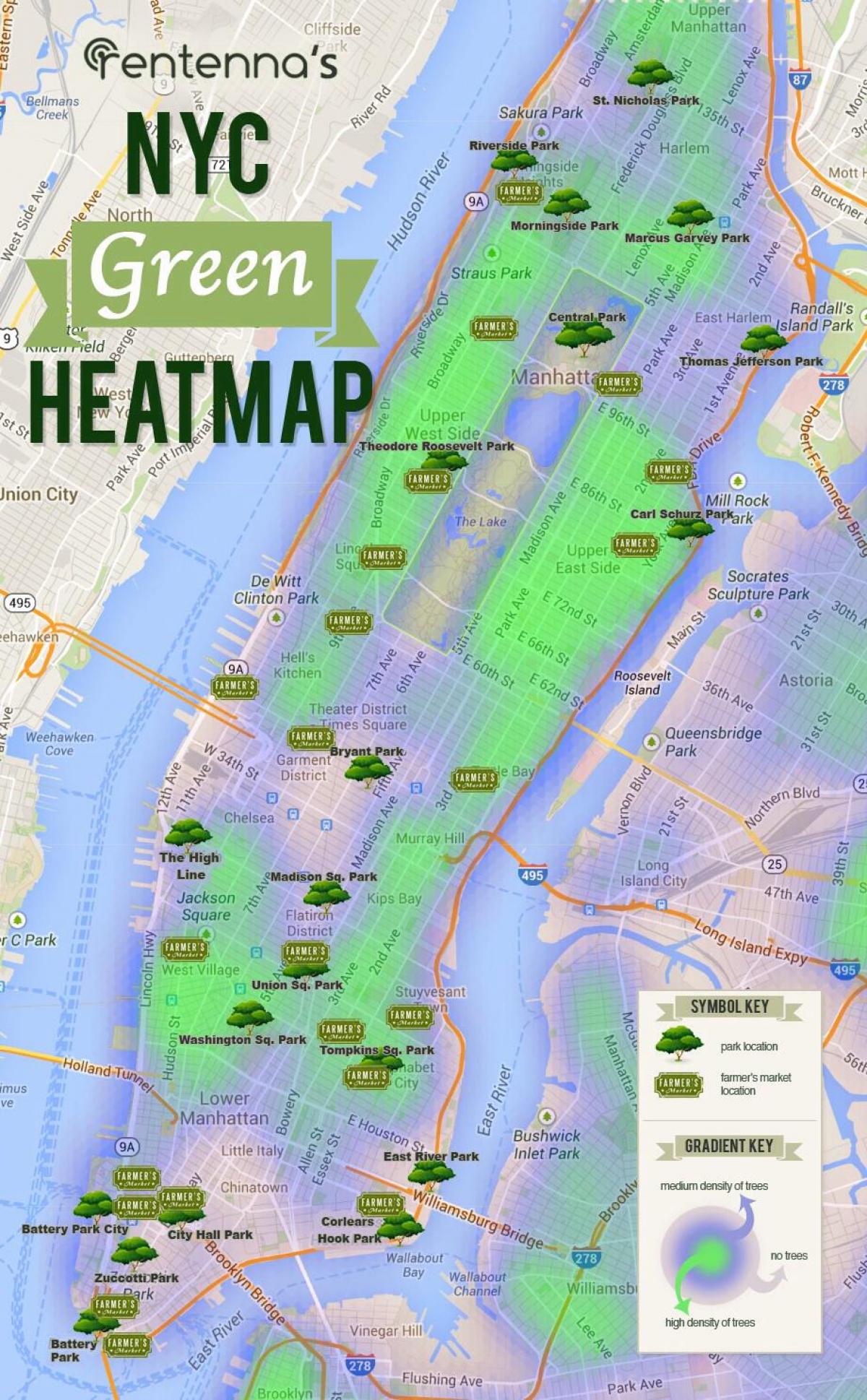 kart over Manhattan parker