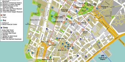 Kart over new york downtown Manhattan