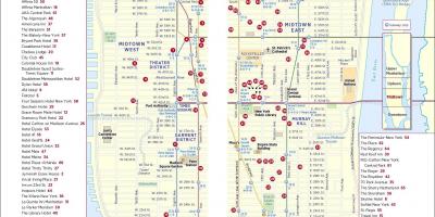 Utskriftsvennlig gå kart i midtown Manhattan