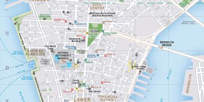 Kart over nedre Manhattan ny
