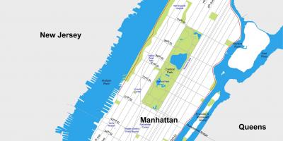 Manhattan byen utskriftsvennlig kart