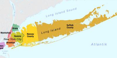 Kart over New York-Manhattan og long island