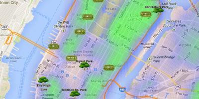 Kart over Manhattan parker