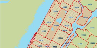 NYC postnummer kart Manhattan