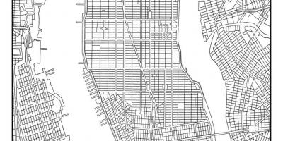 Kart over Manhattan rutenett
