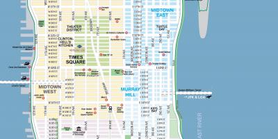 Gratis utskrivbare kart over Manhattan i NYC