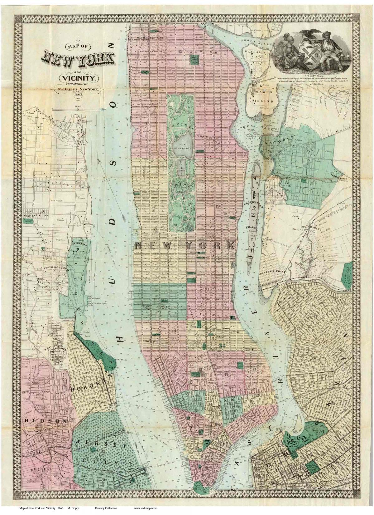 historiske Manhattan-kart