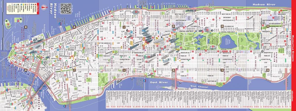 detaljert kart over Manhattan ny