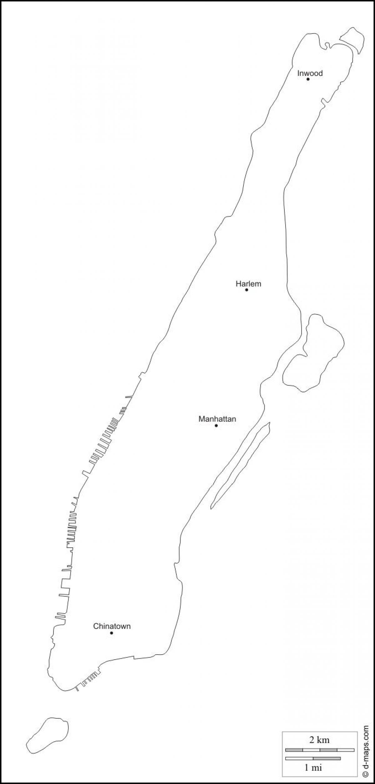 blank kart over Manhattan