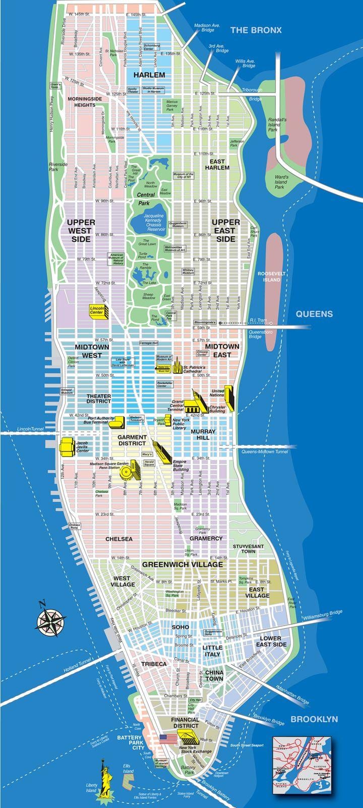 kart over Manhattan island