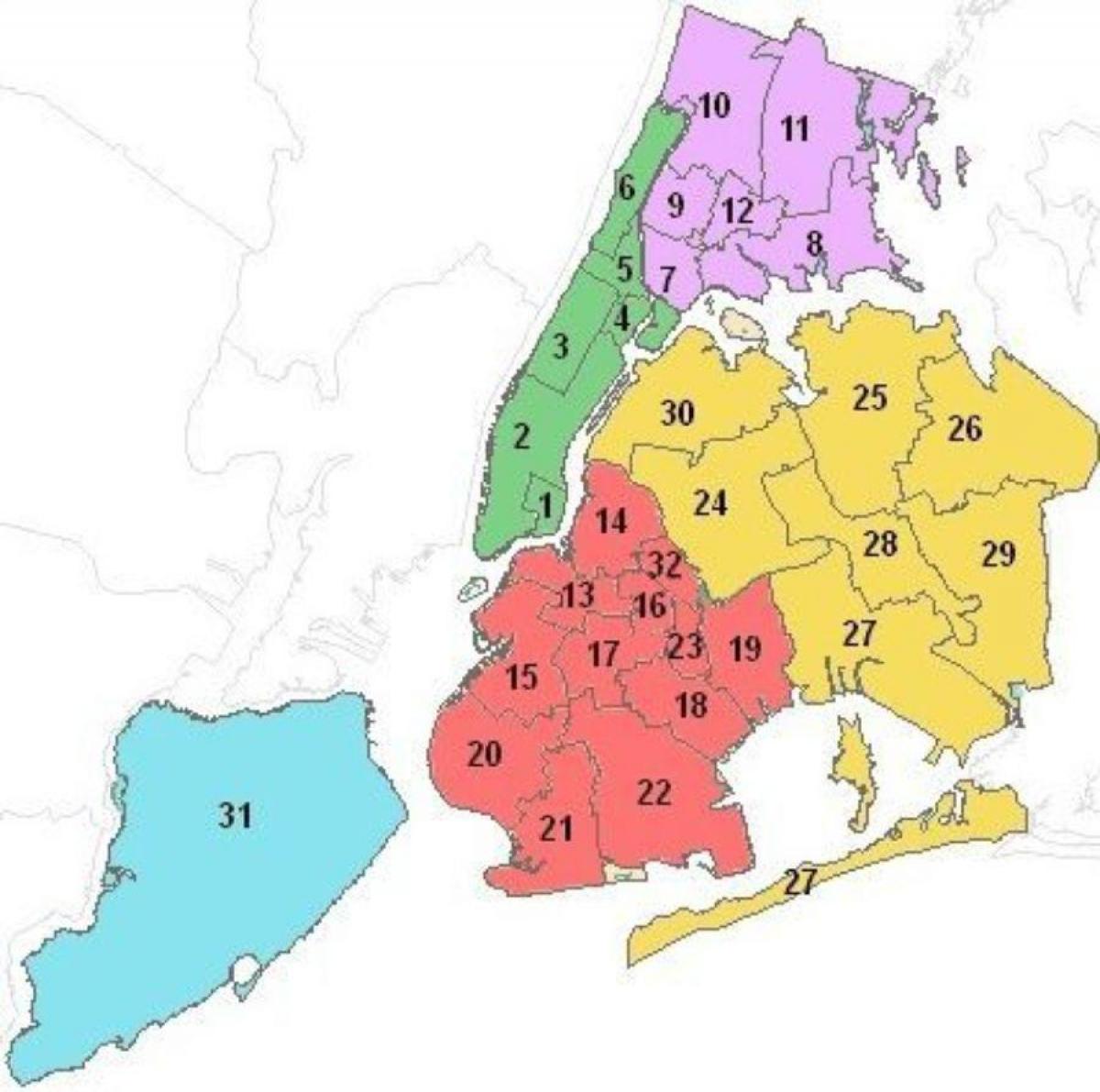 kart over Manhattan skolekretser