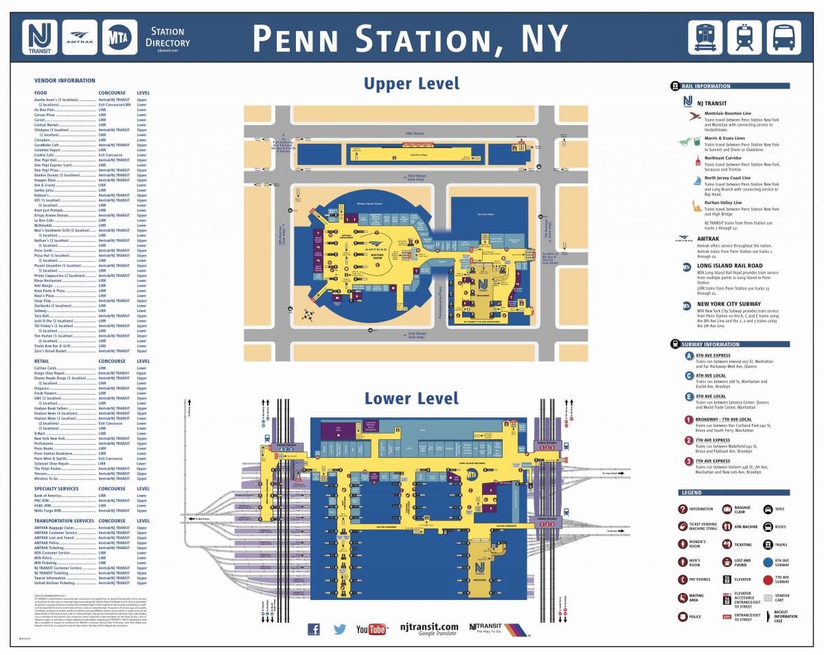 Penn station på Manhattan kart
